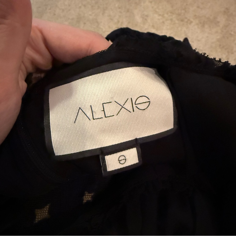 ALEXIS Karissa Cold Shoulder Polka Dot Swiss Dot Off the Shoulder Top in Black - Picture 5 of 6